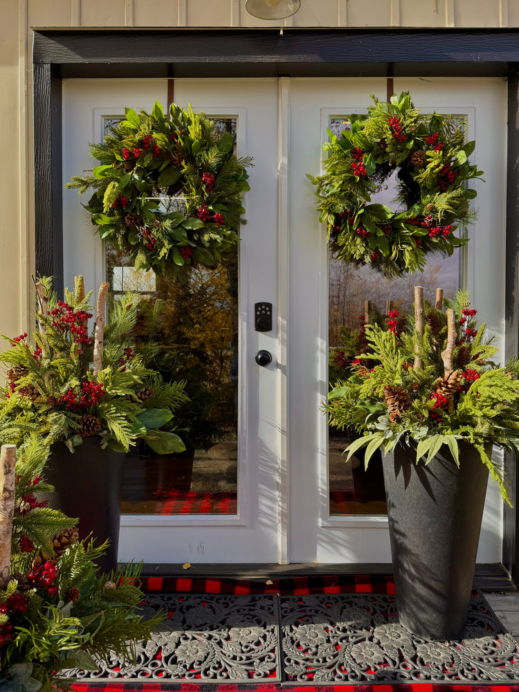 Set of two large winterberry planter inserts