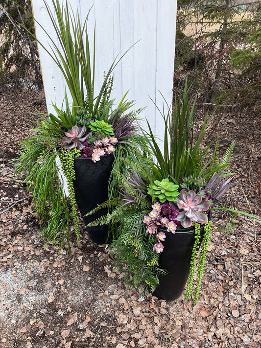 Set Of Two Purple Succulent Inserts