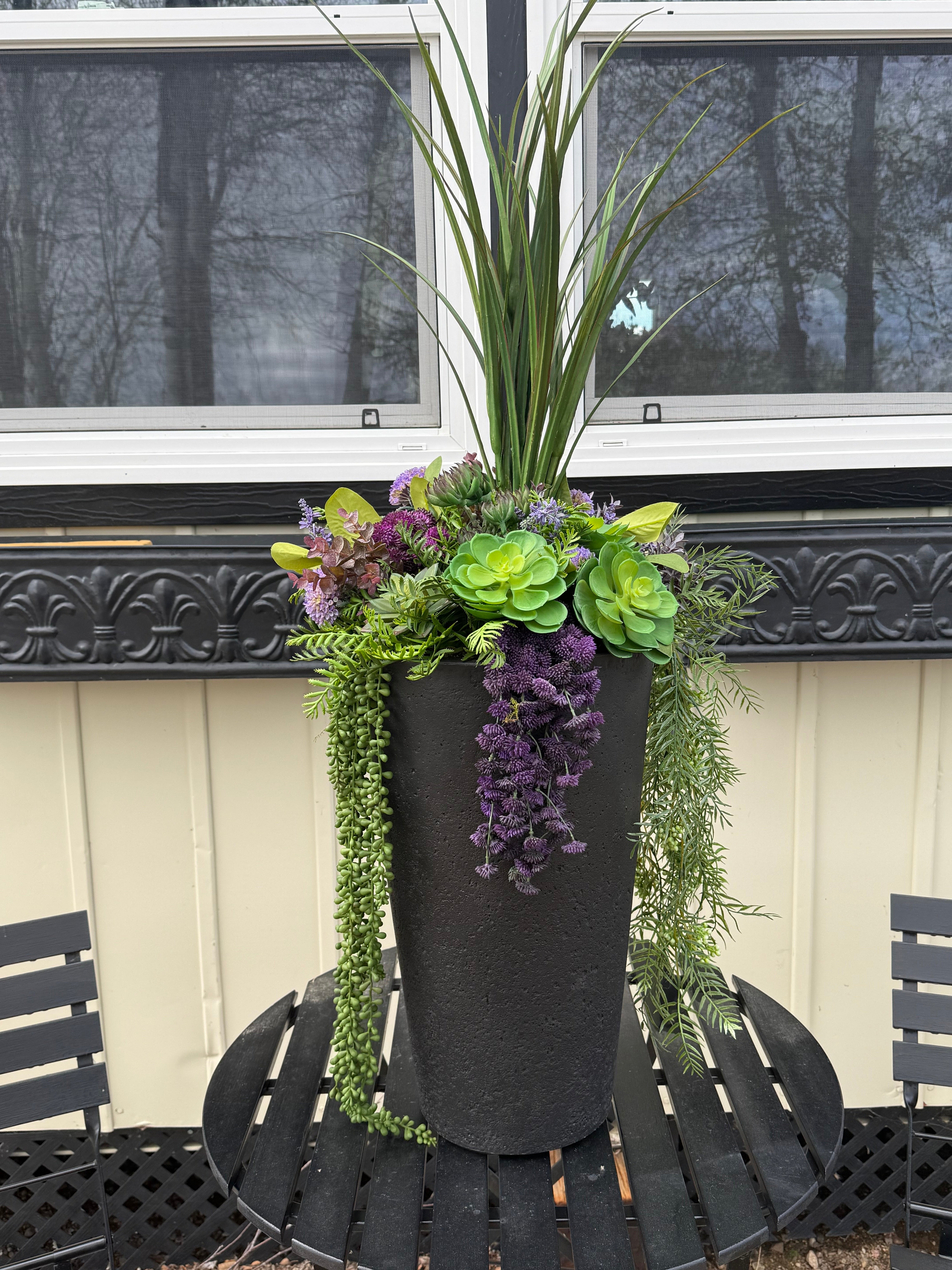 Medium Faux Succulent Insert with Optional Planter