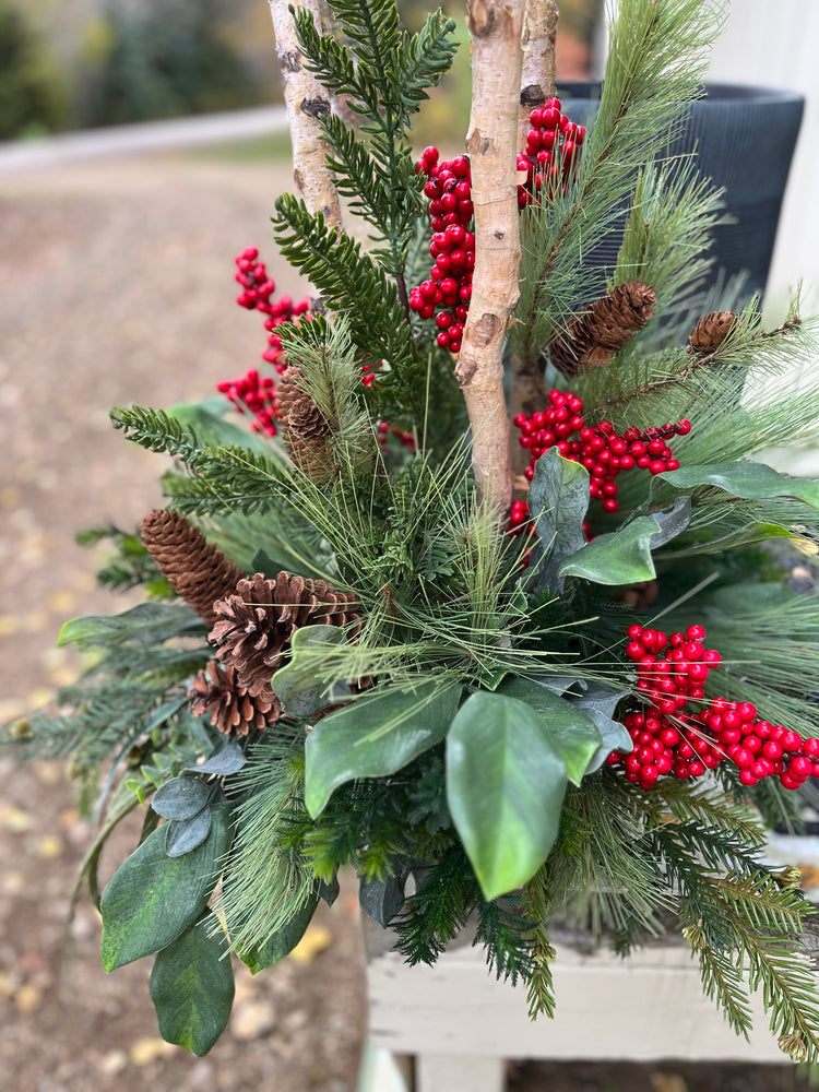Set of two large winterberry planter inserts