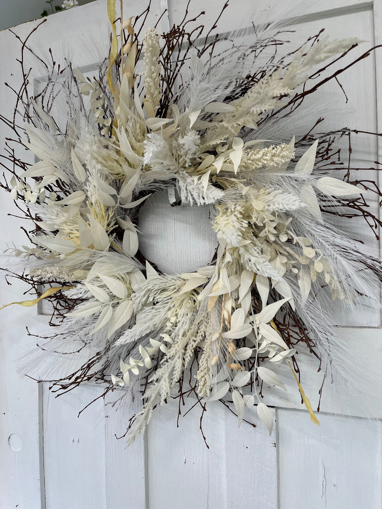 White boho wreath