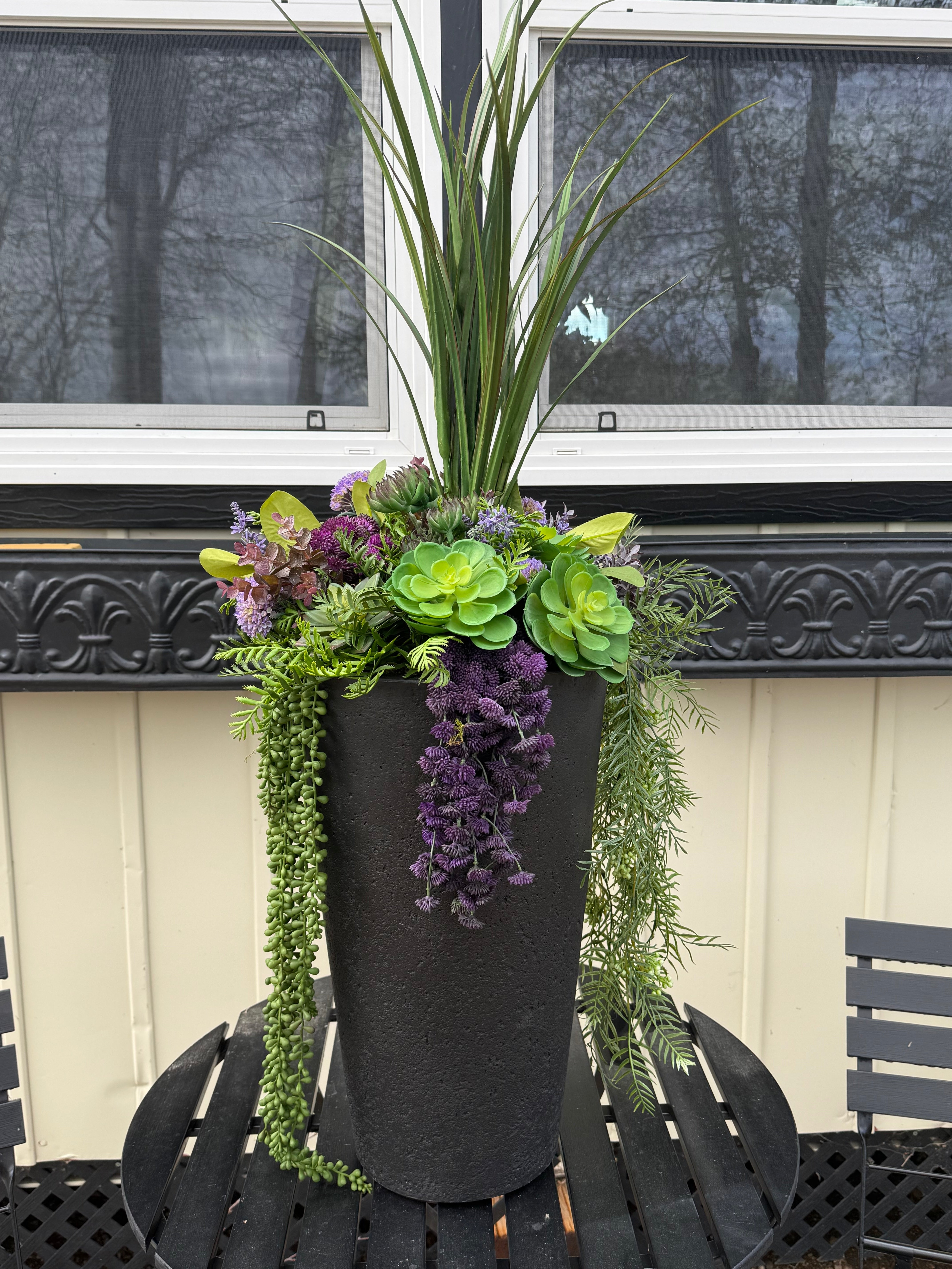 Medium Faux Succulent Insert with Optional Planter