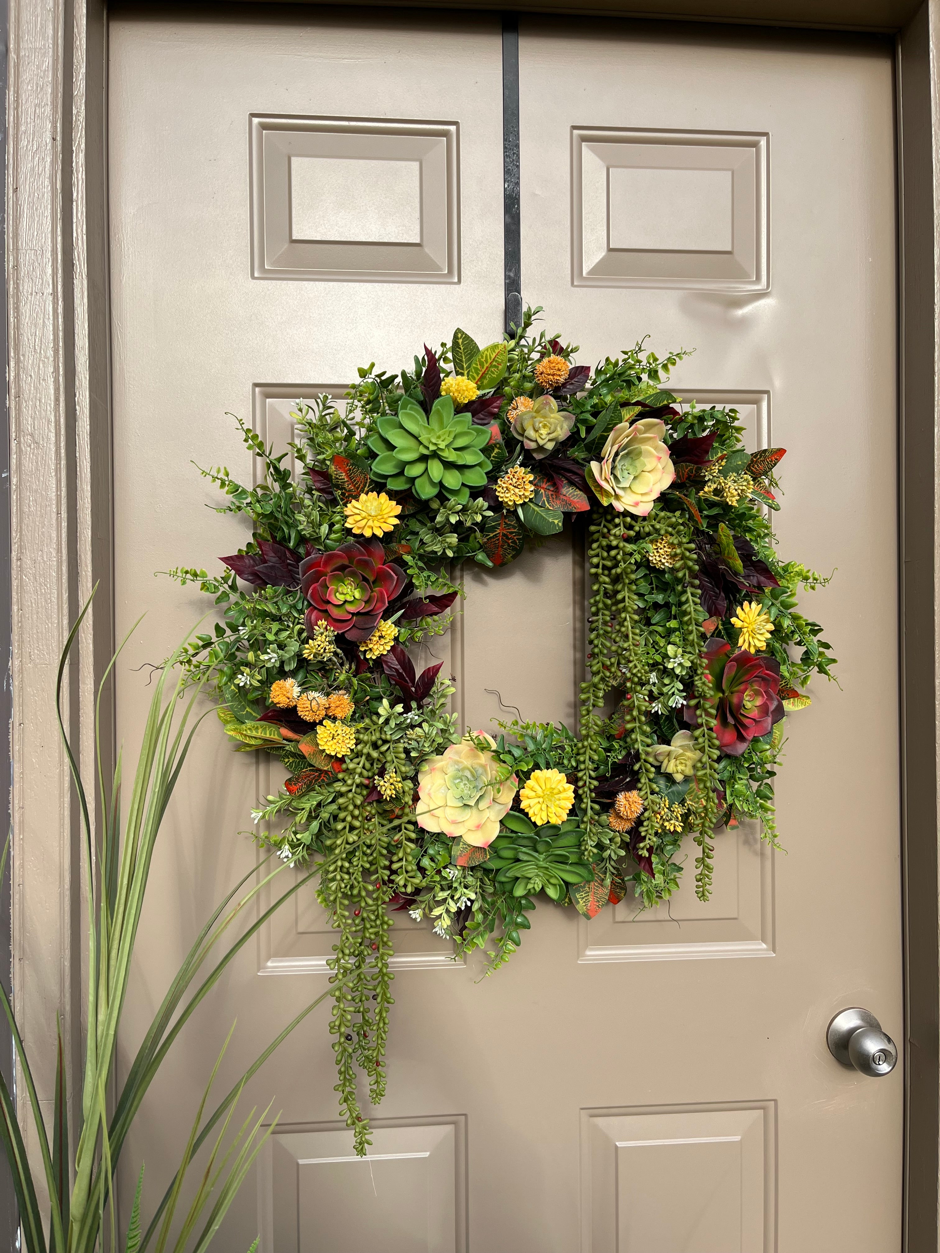 Vibrant succulent wreath