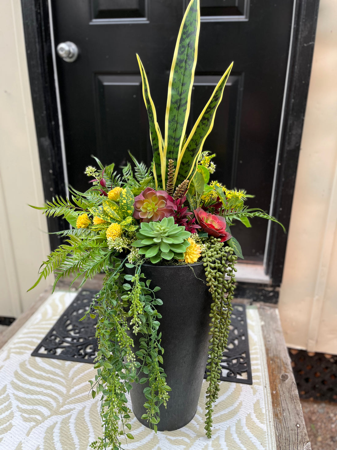 Vibrant succulent drop in planter