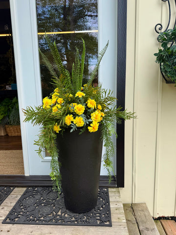 Yellow Marigold Drop in Planter