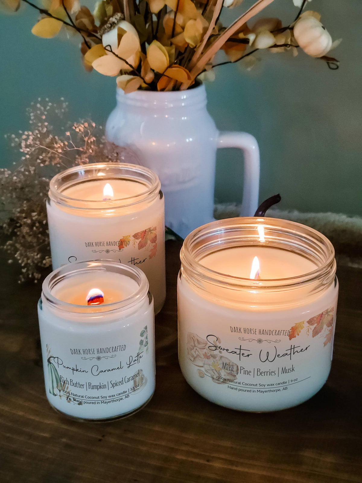 Sweater Weather - Mint + Pine | Autumn Candle | Wood Wick