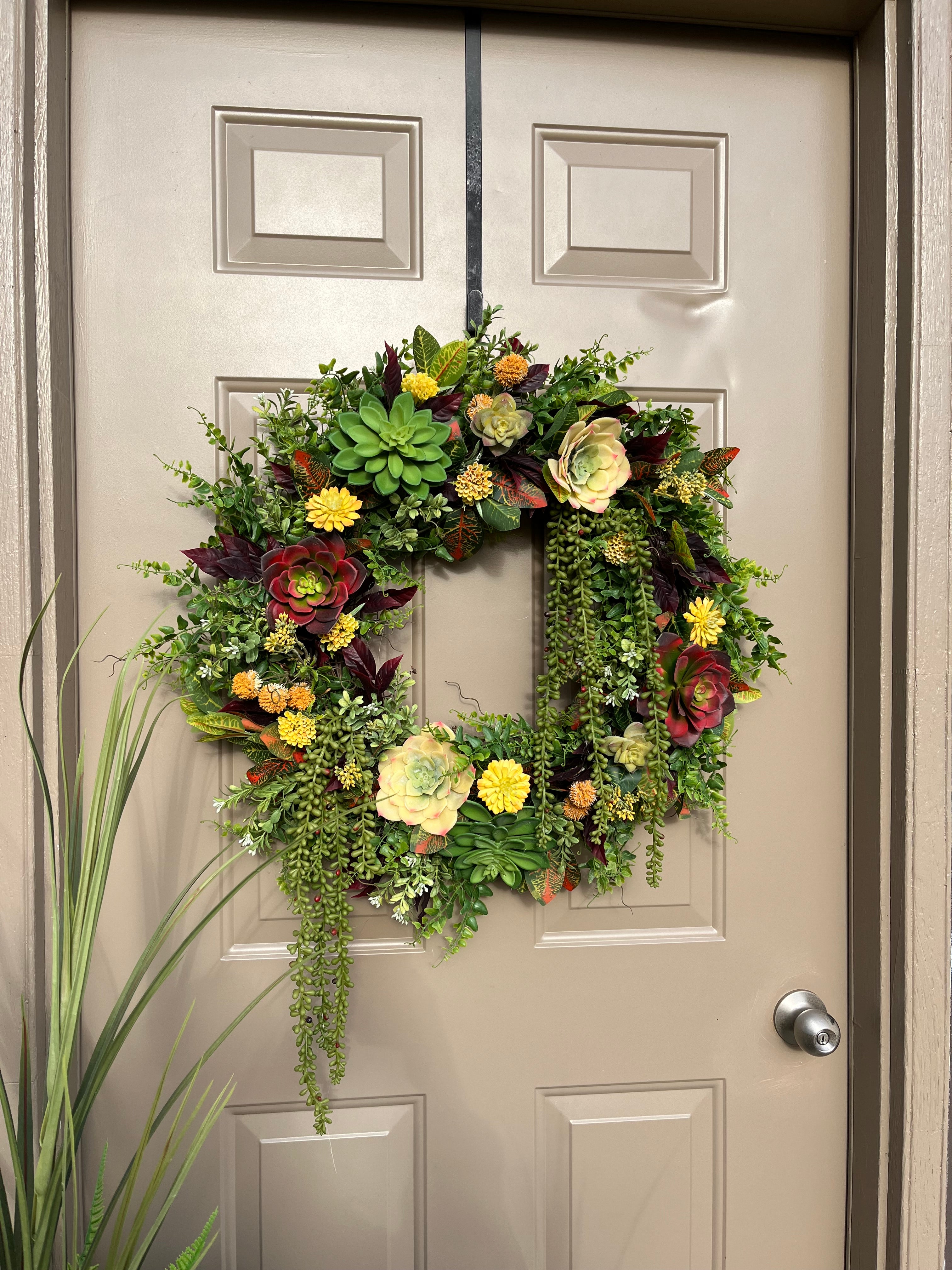 Vibrant succulent wreath