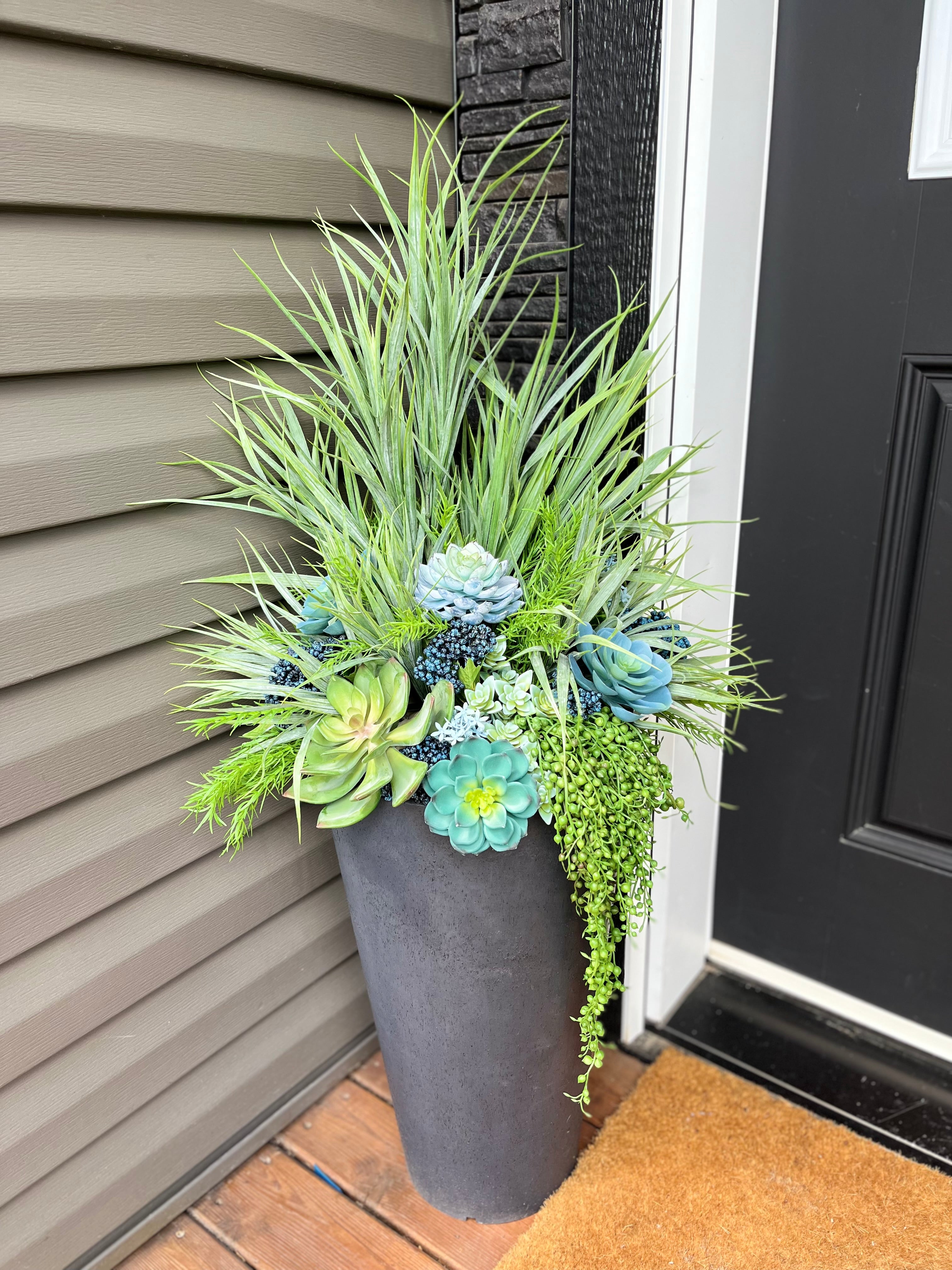 Blue and green planter insert