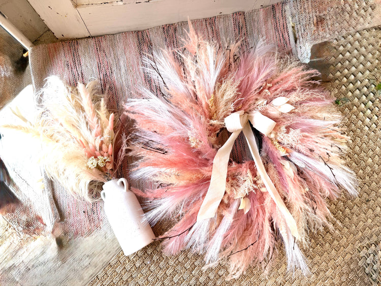 Boho blush wreath