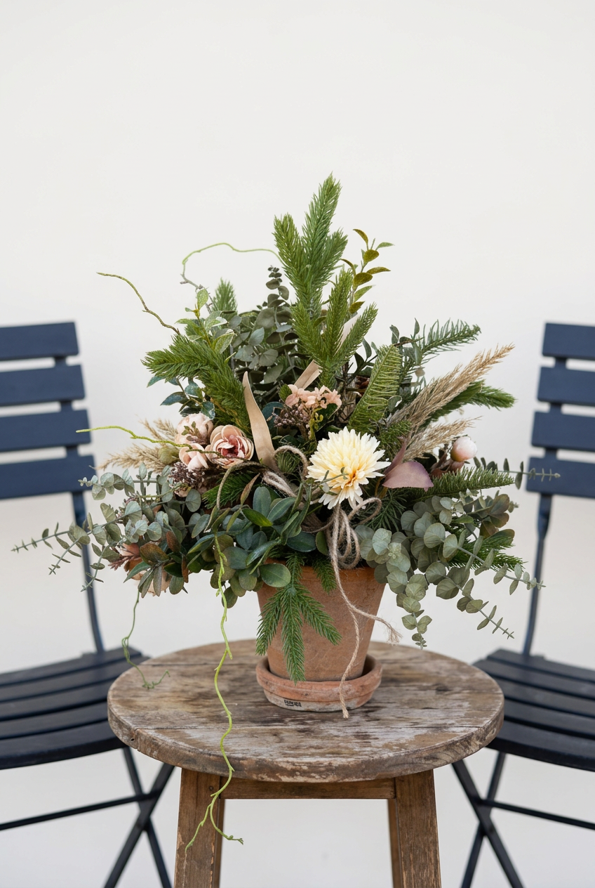 Terracotta Pot Evergreen Arrangement