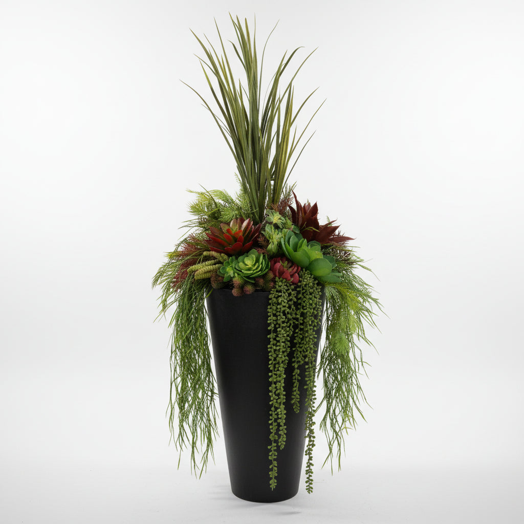 Red Succulent Drop In Planter Insert