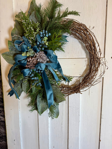 Blue Christmas Wreath