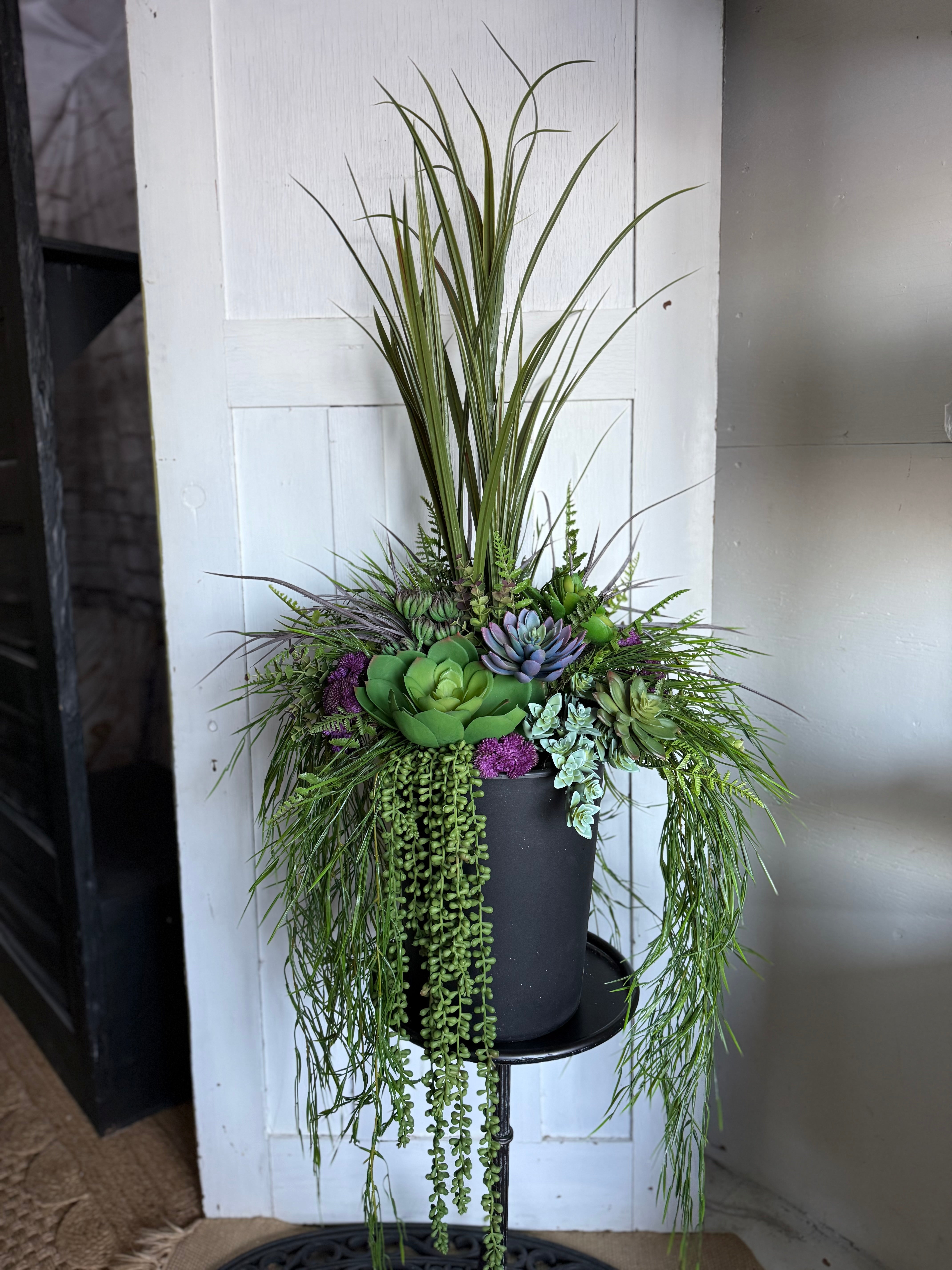 Faux Succulent Drop-In Planter Insert – No Soil, No Water, No Replanting