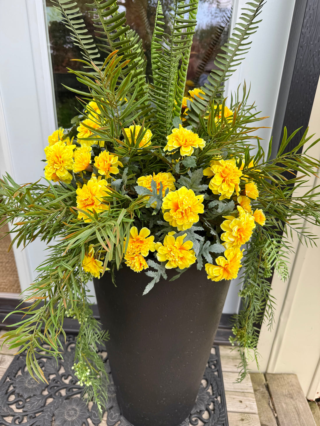 Yellow Marigold Drop in Planter