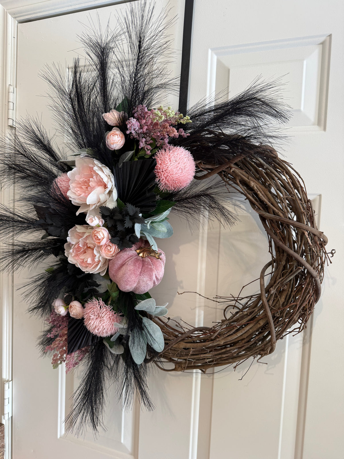 Pink Pumpkin Wreath