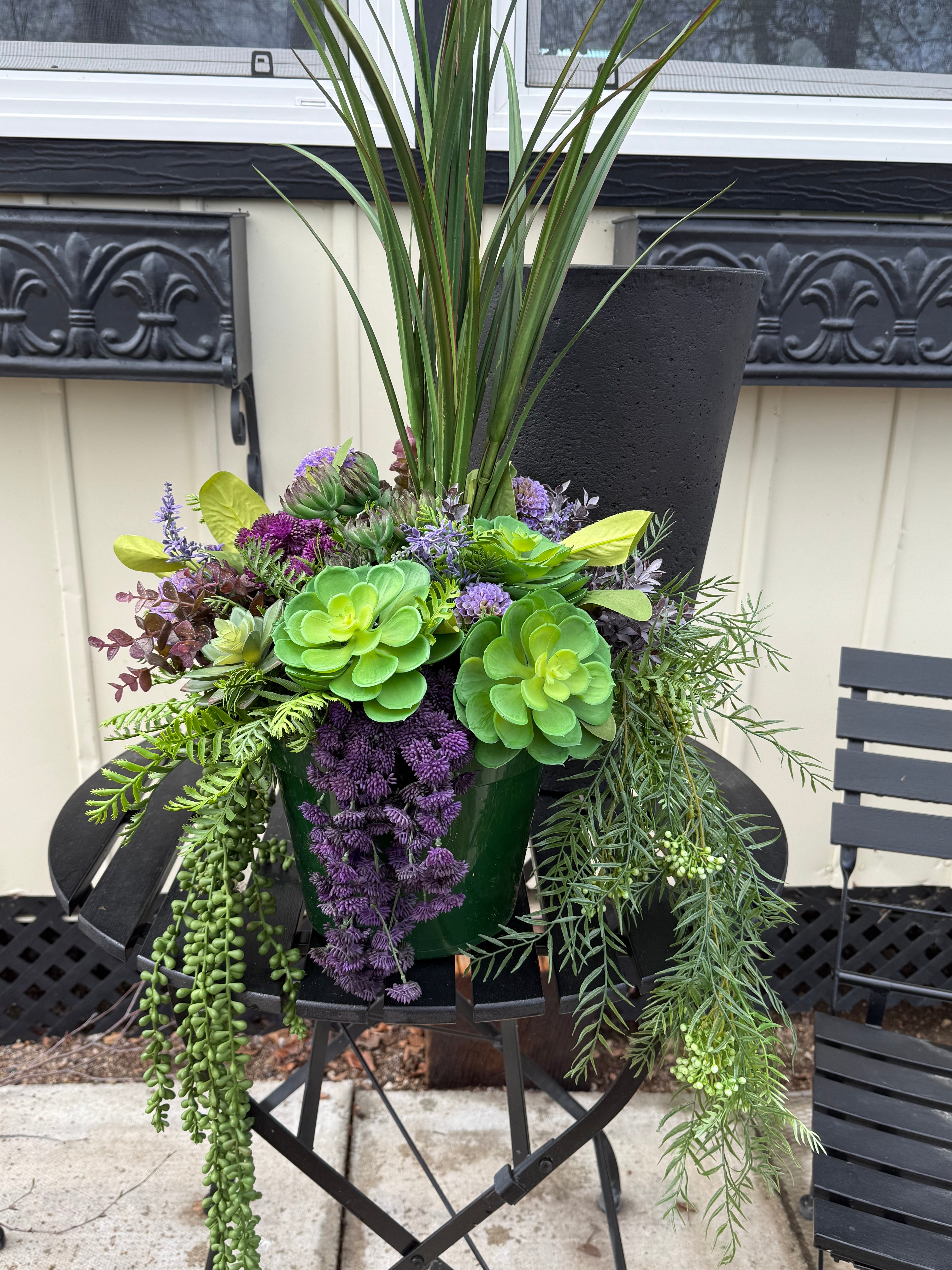 Medium Faux Succulent Insert with Optional Planter