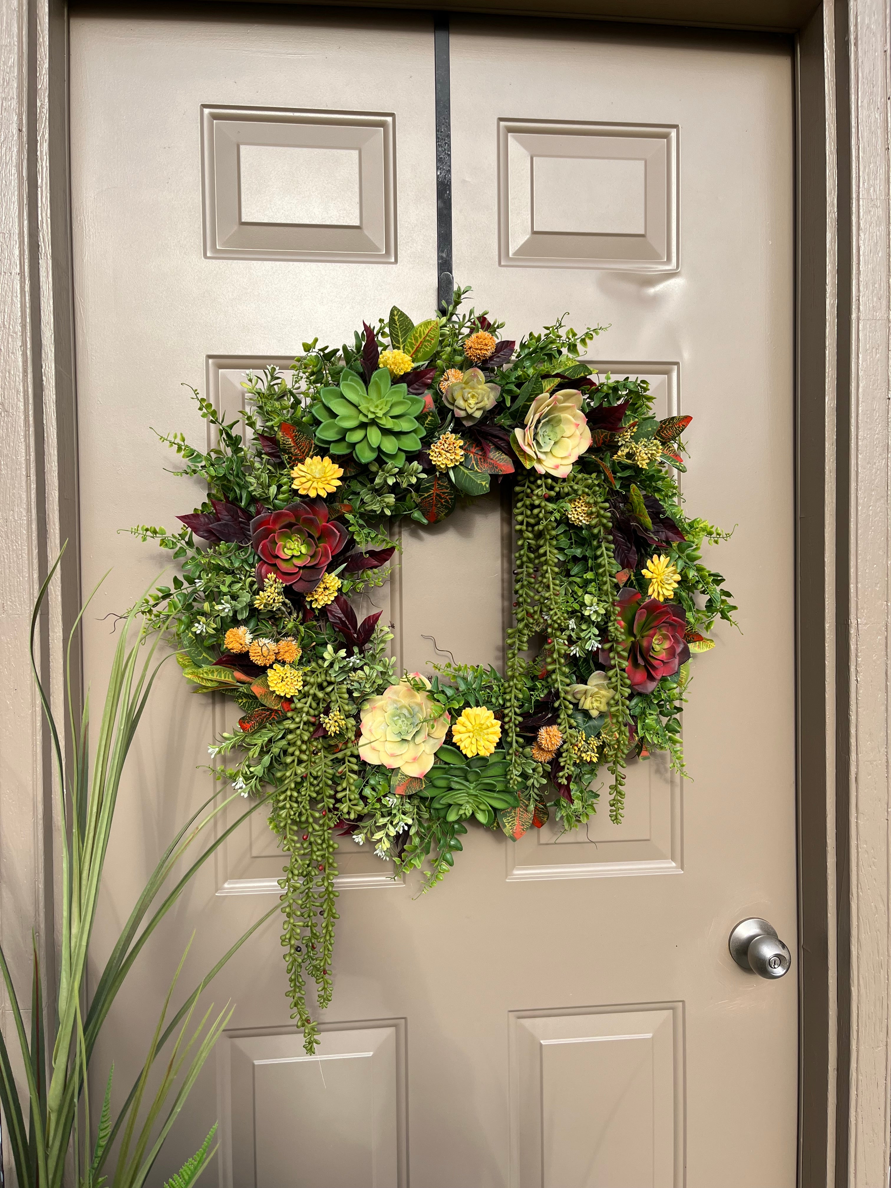 Vibrant succulent wreath