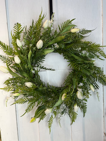 White Tulip Wreath