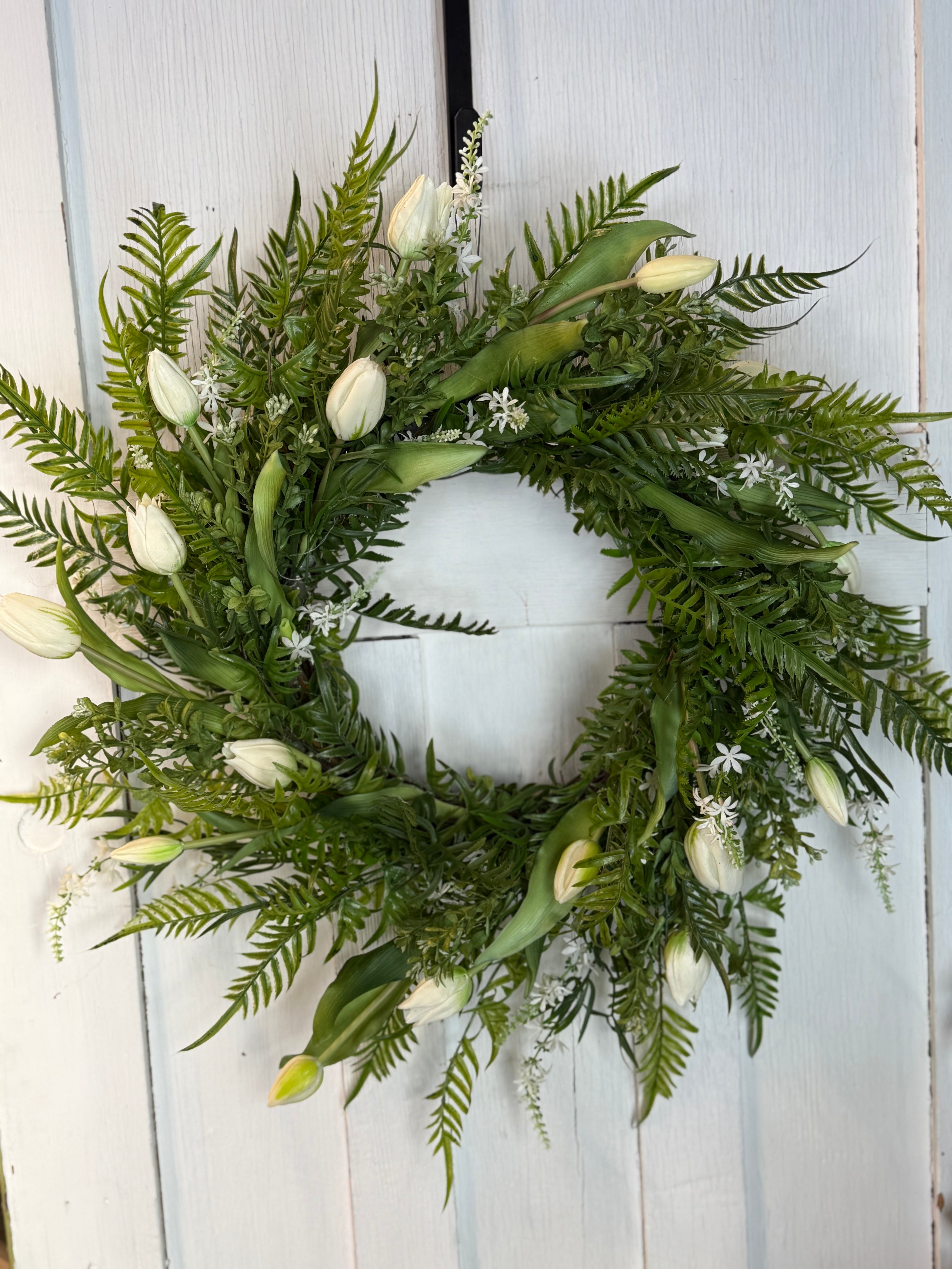 White Tulip Wreath