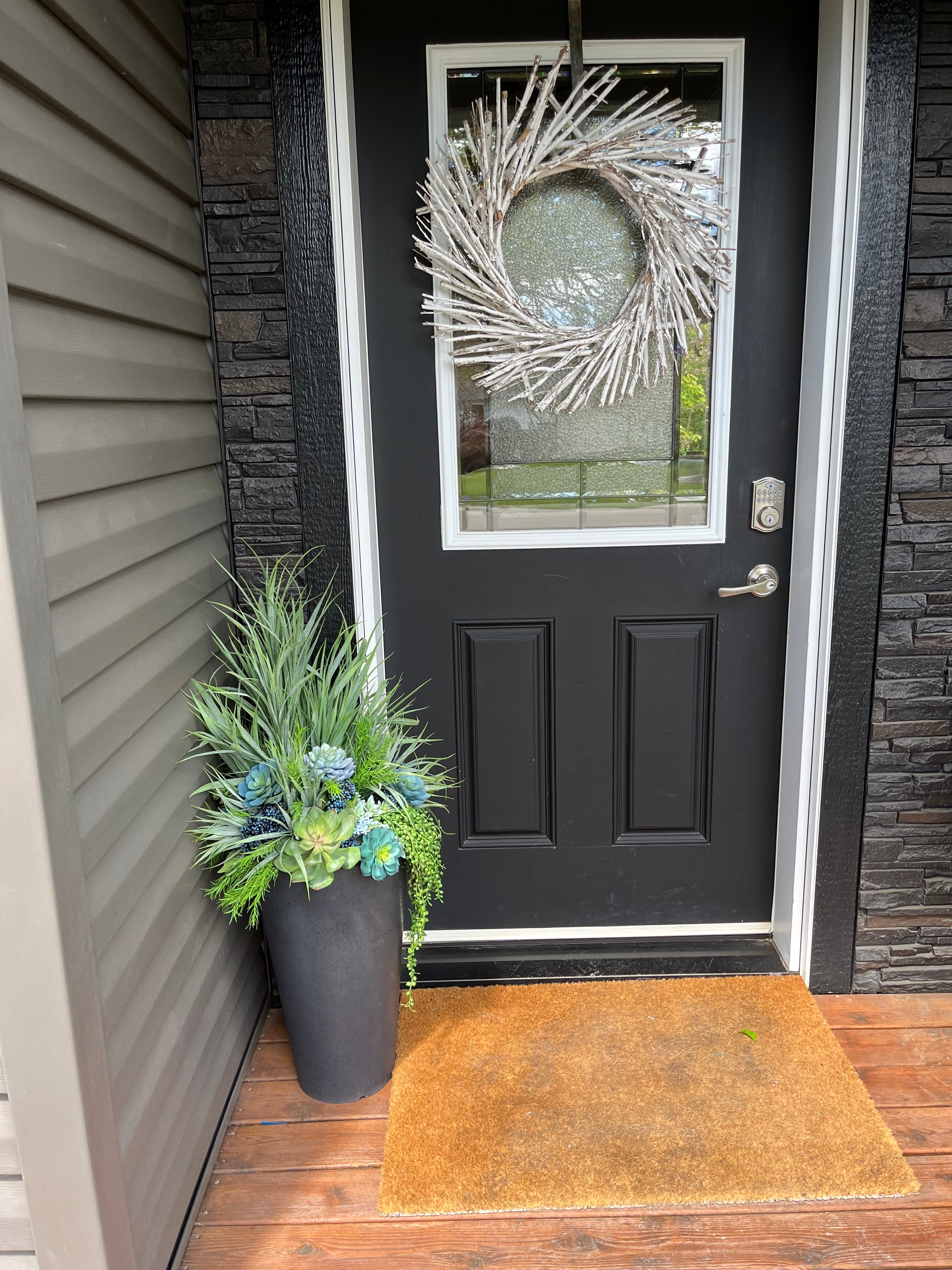 Blue and green planter insert