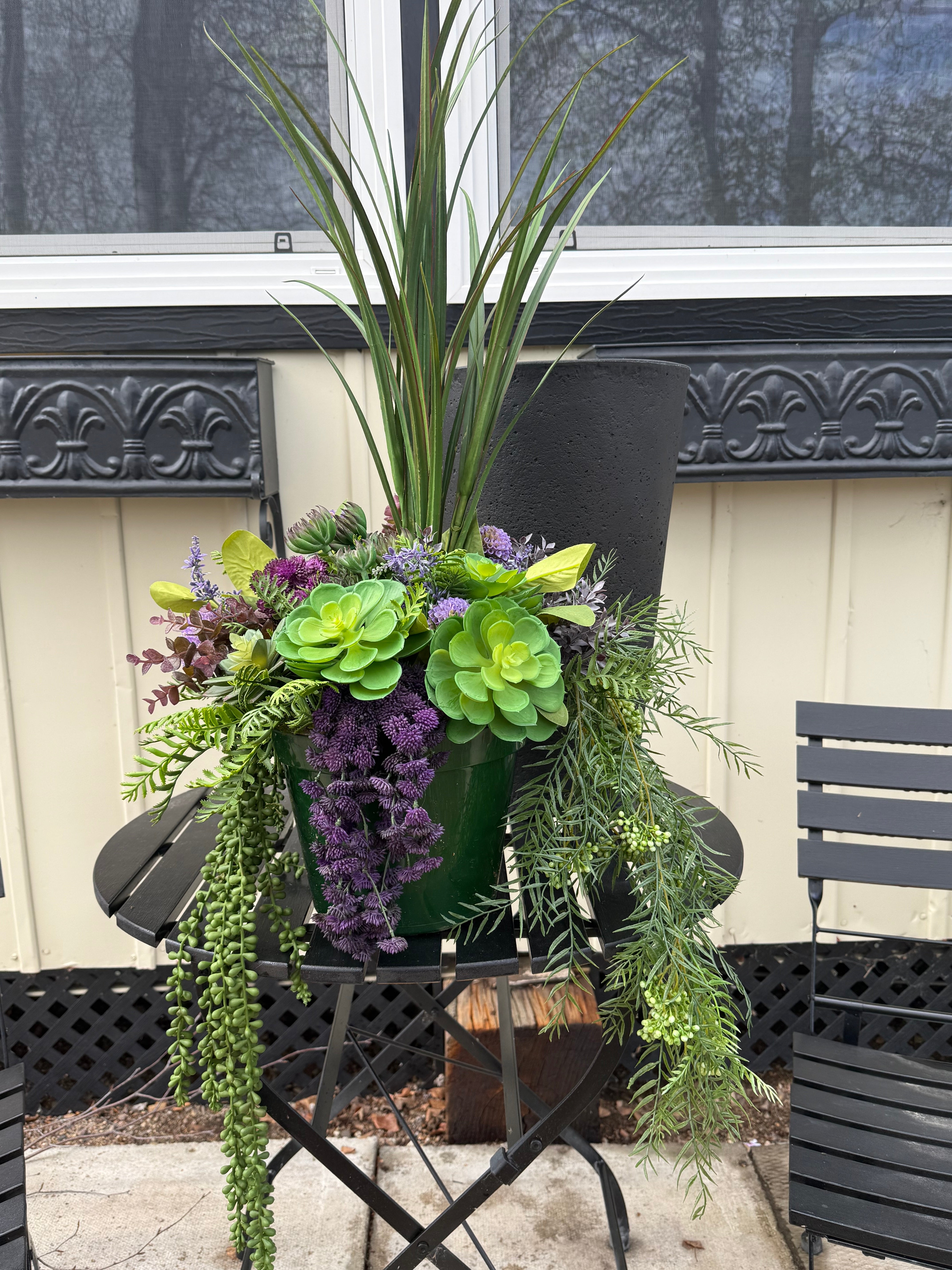 Medium Faux Succulent Insert with Optional Planter