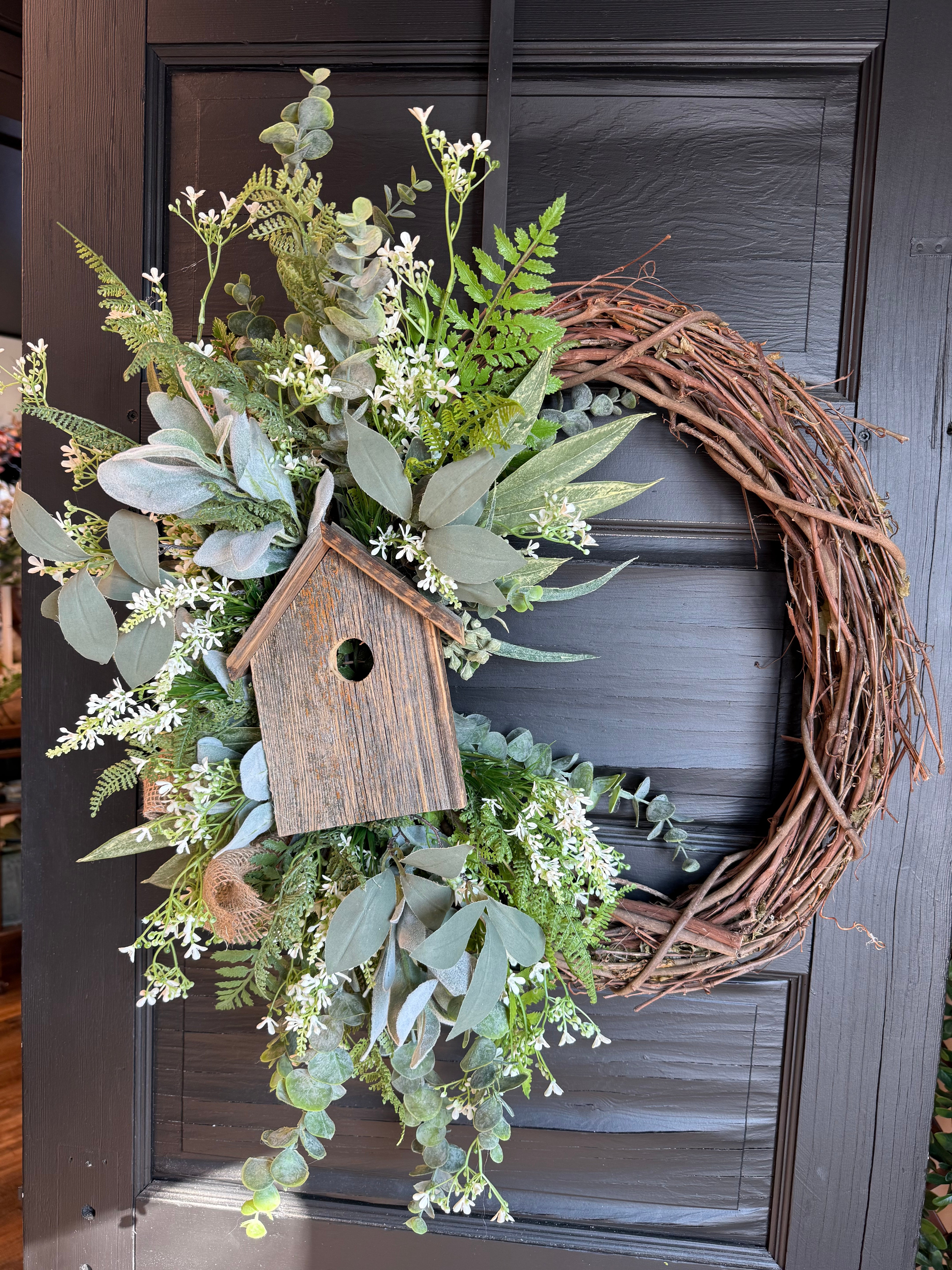 Barn Wood Birdhouse Wreath