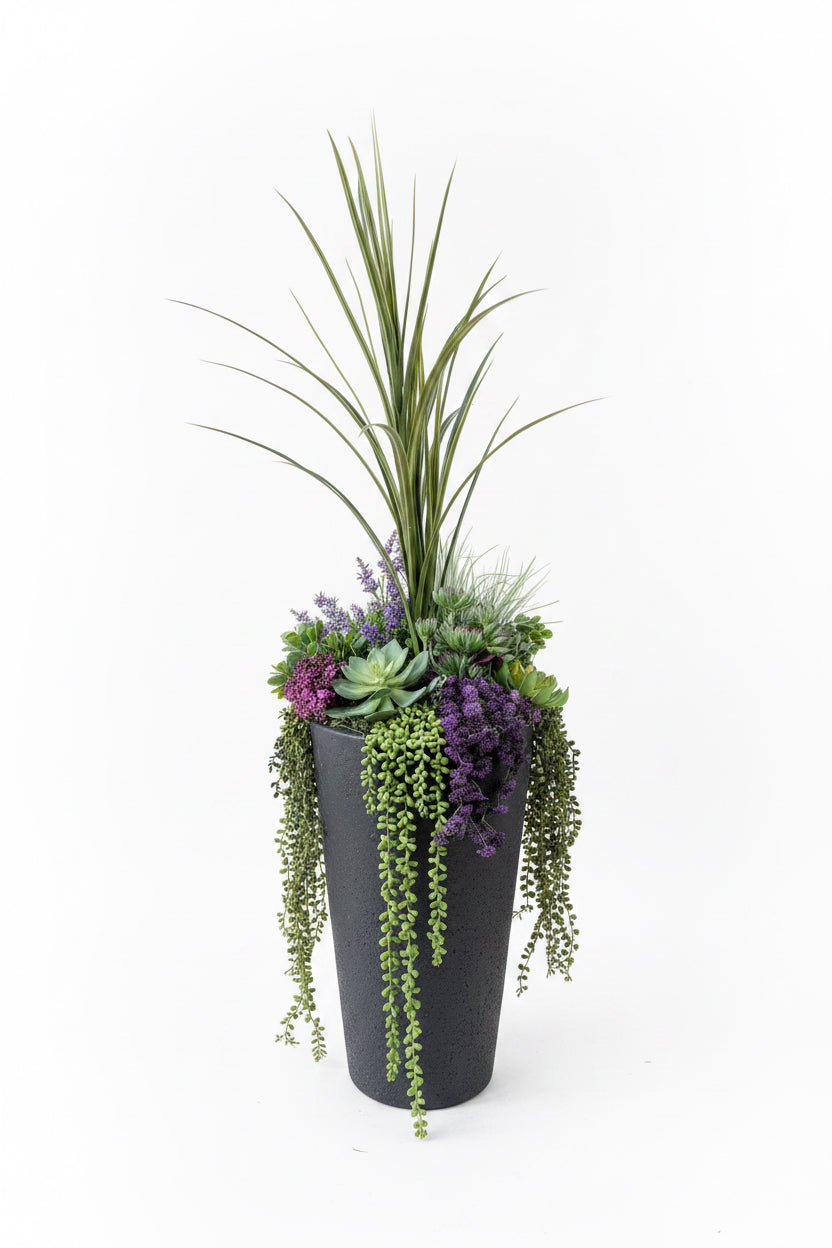 Artificial Succulent Planter Insert for Outdoor Urns & Front Porch Planters