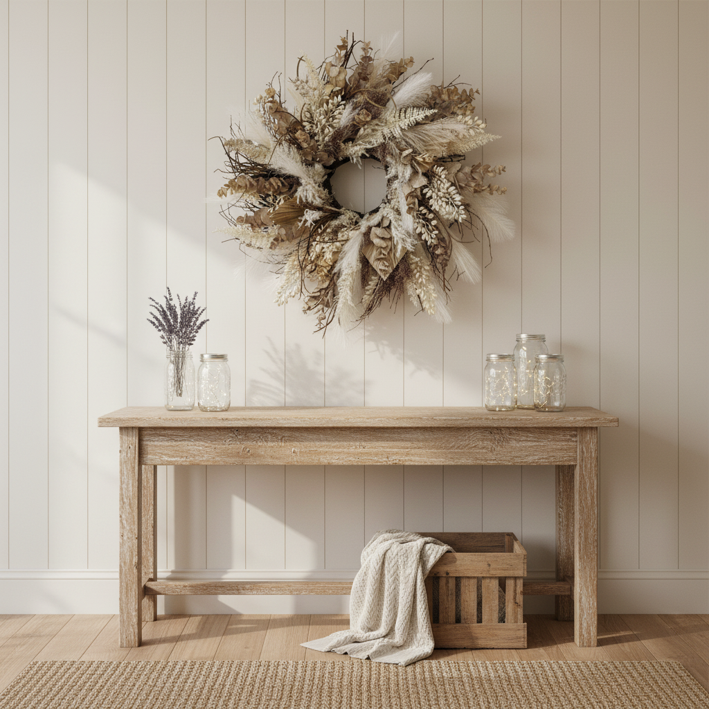 Coffee and Cream Boho Wreath