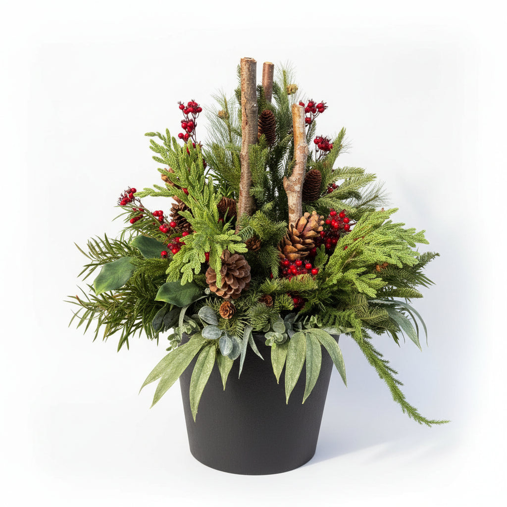 Set of two large winterberry planter inserts