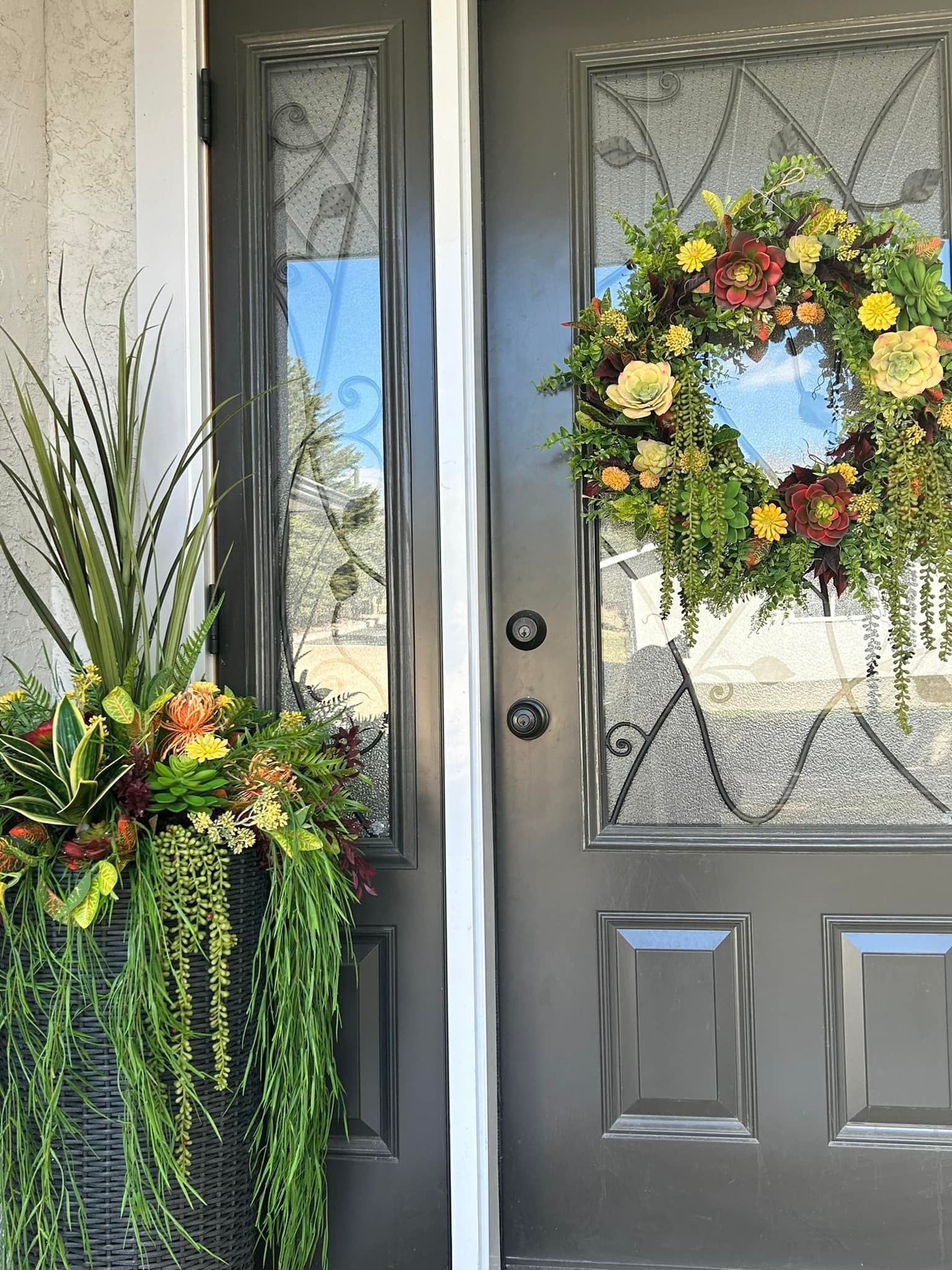 Vibrant succulent wreath