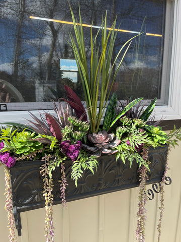 Purple Succulent Drop In Window Box