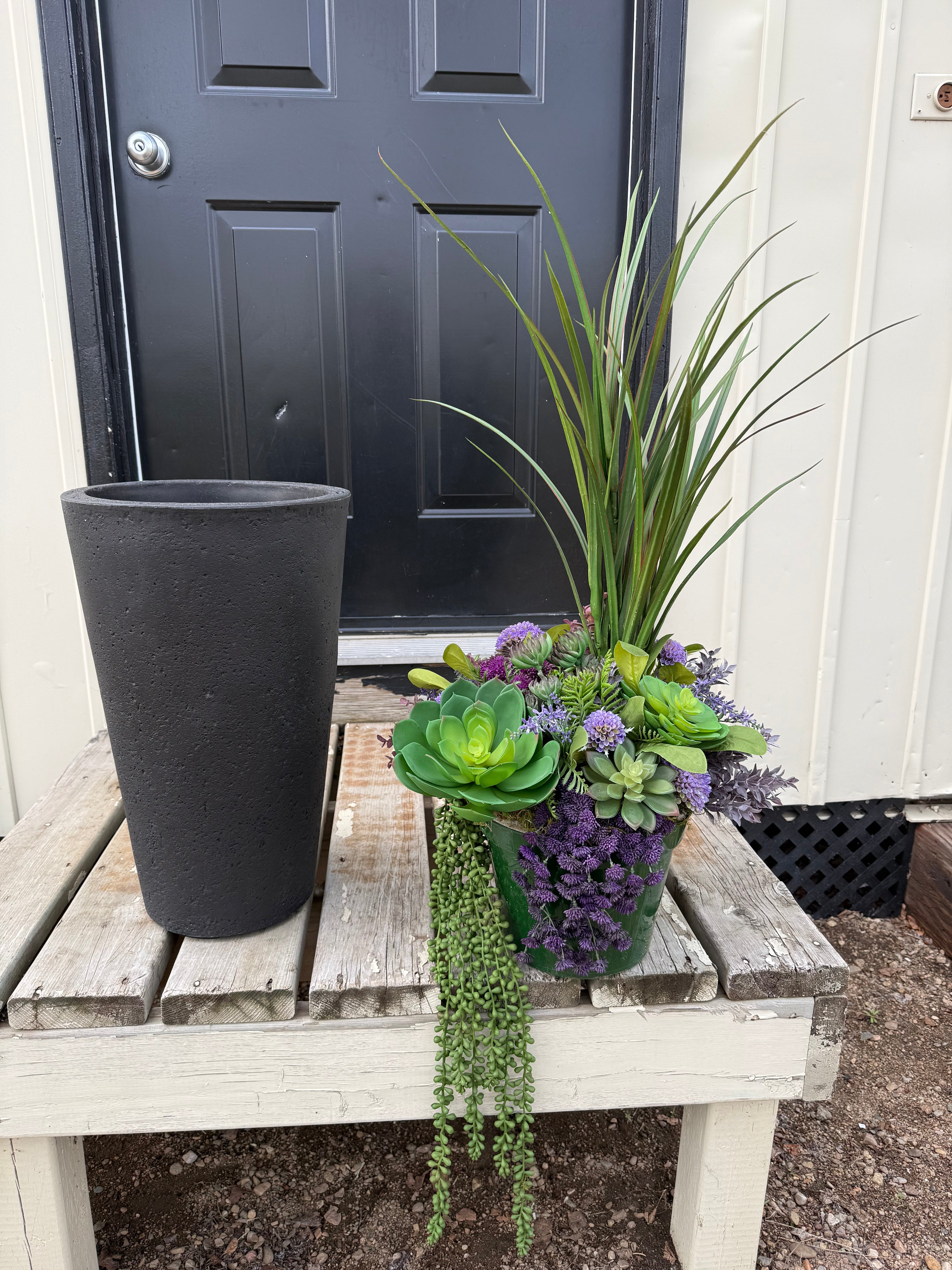Medium Faux Succulent Insert with Optional Planter