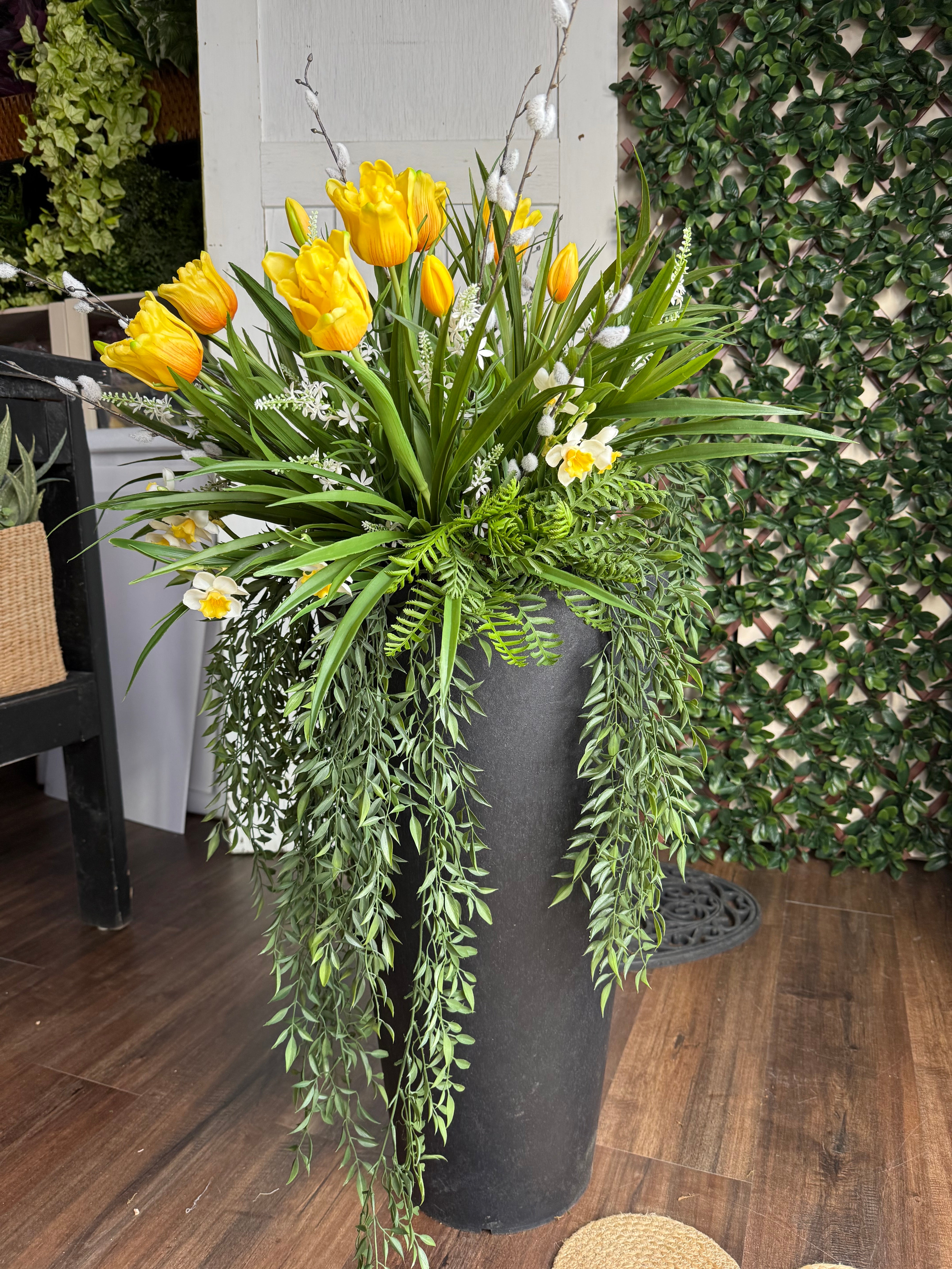 Yellow Tulip Planter Insert