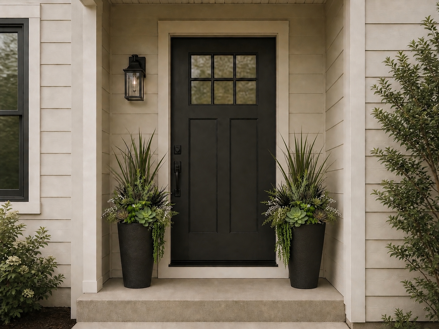 Black and Green  drop in planter