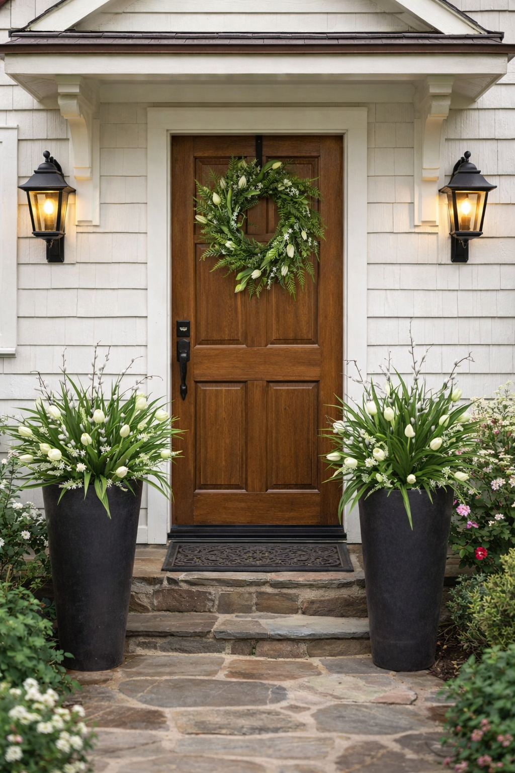 White Tulip Planter Insert