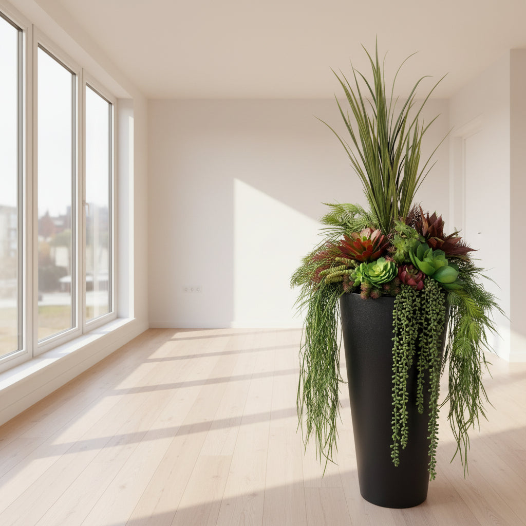 Red Succulent Drop In Planter Insert