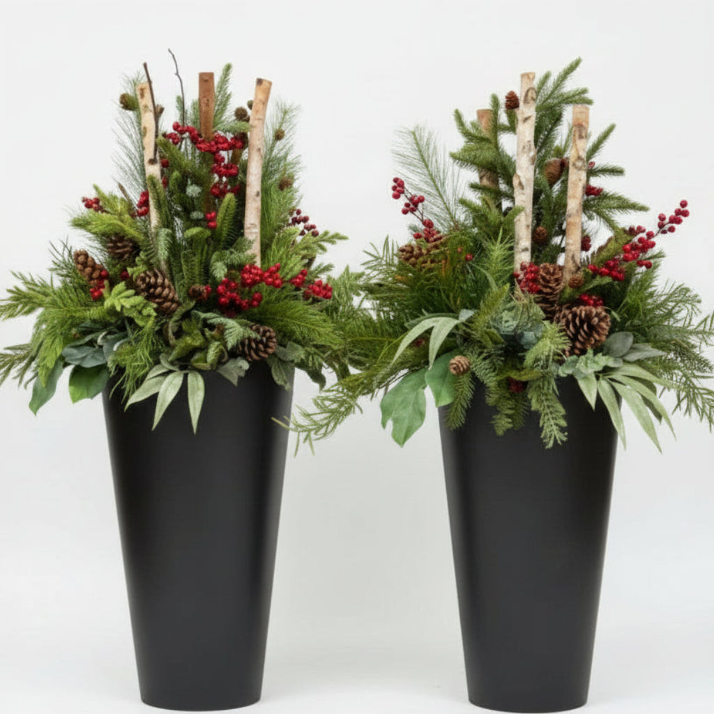 Set of two large winterberry planter inserts