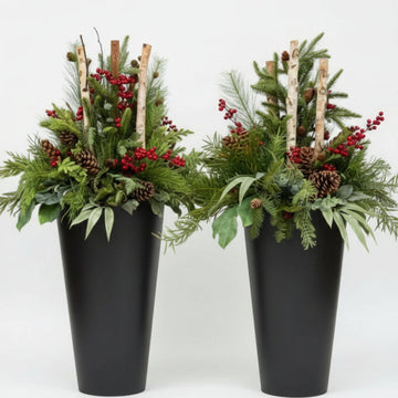 Set of two large winterberry planter inserts