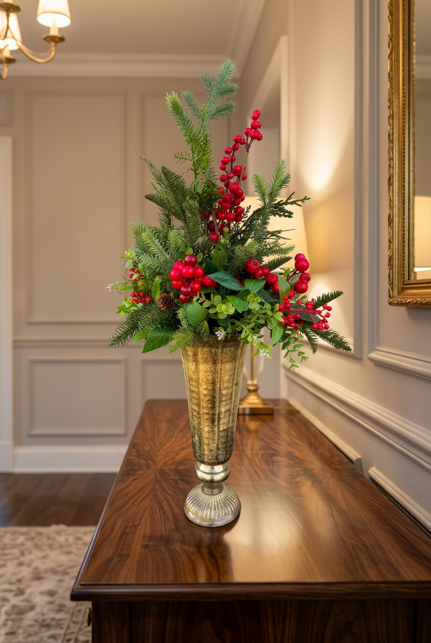Tall Christmas Vase Arrangement