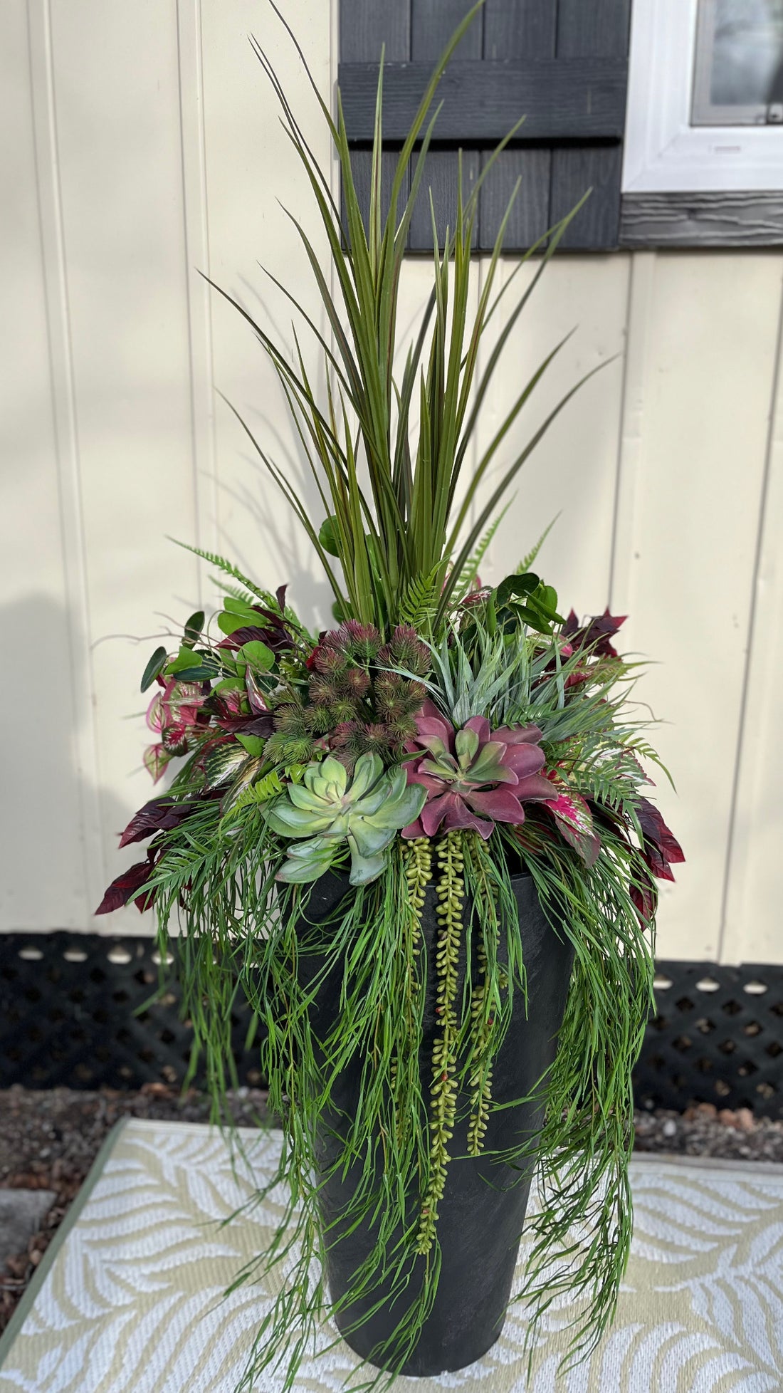 Burgundy succulent pot insert