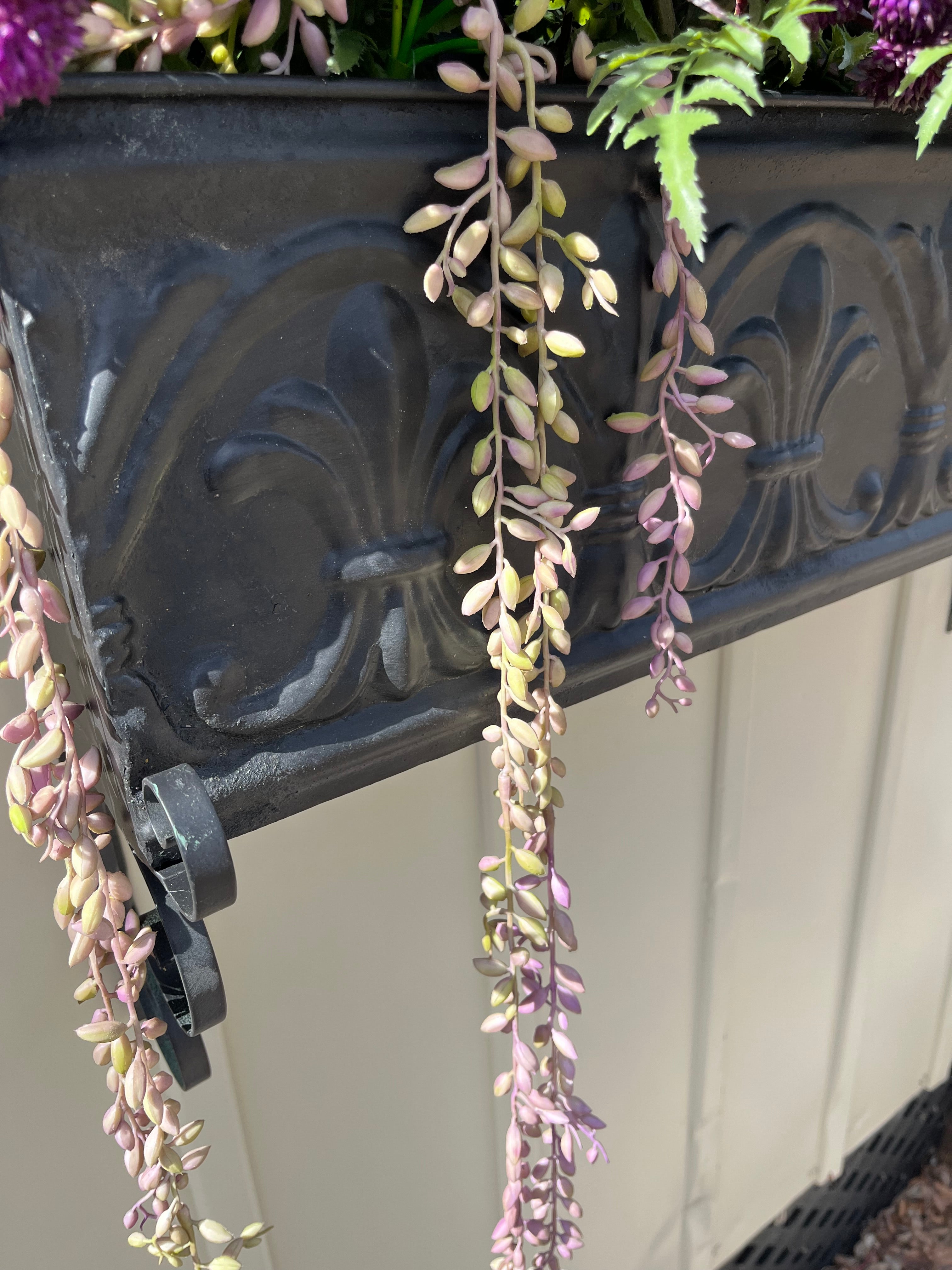 Purple Succulent Drop In Window Box