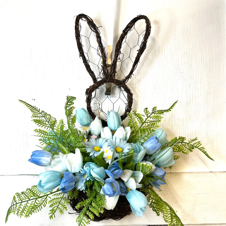 Blue bunny spring wreath