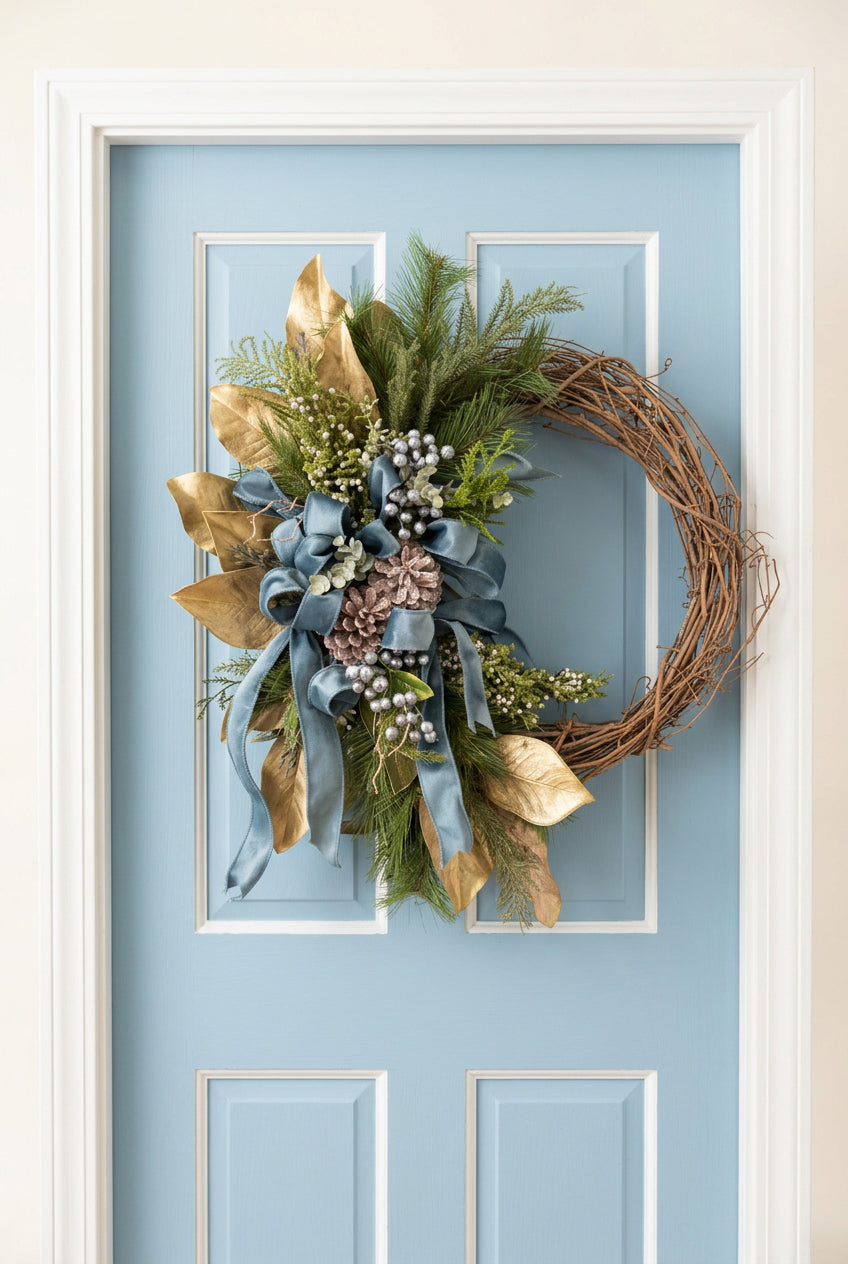 Blue Christmas Wreath