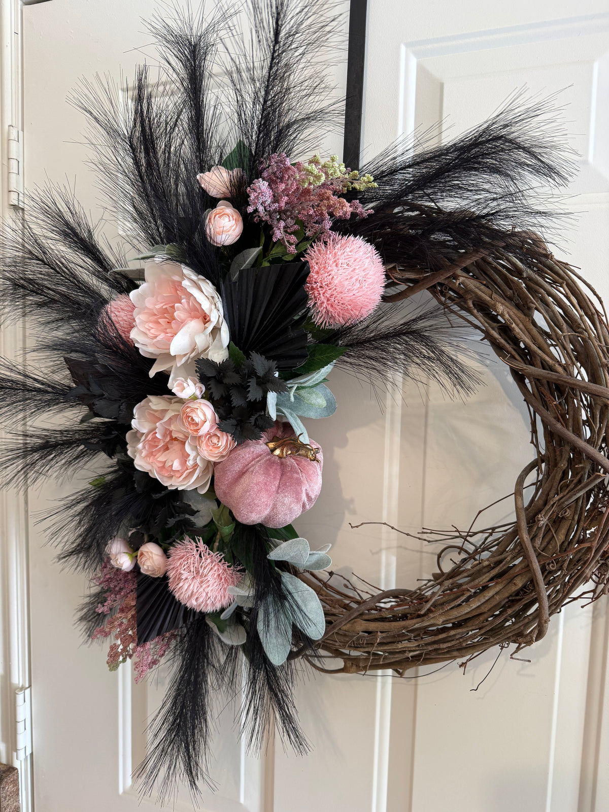 Pink Pumpkin Wreath
