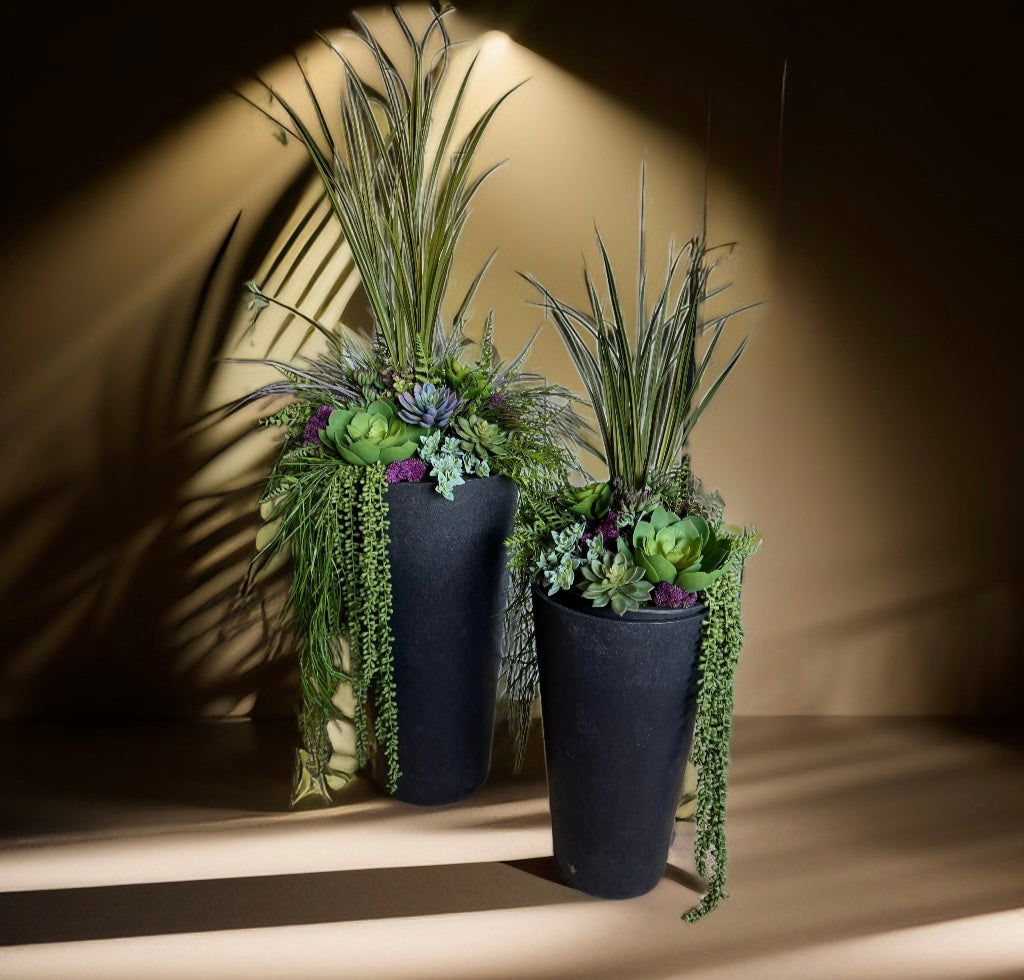 Faux Succulent Drop-In Planter Insert – No Soil, No Water, No Replanting