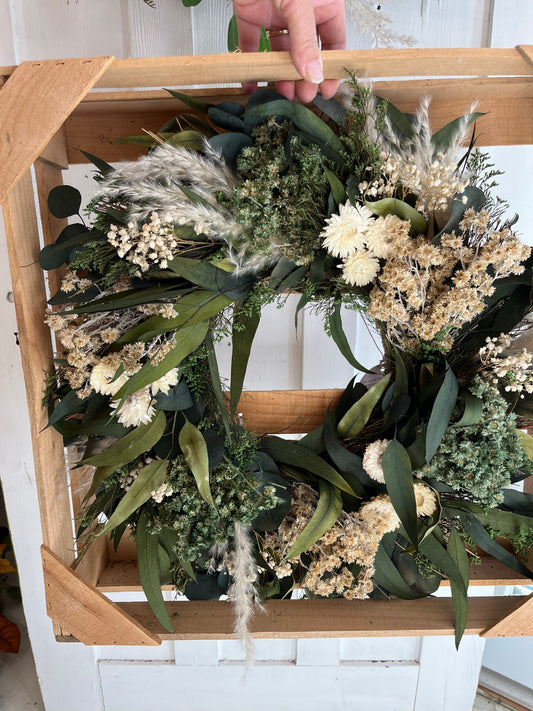 Dried floral wreath
