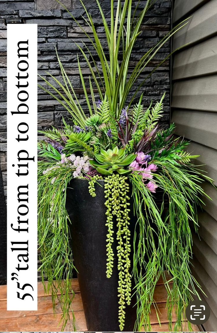 Purple Faux Succulent Drop In Planter