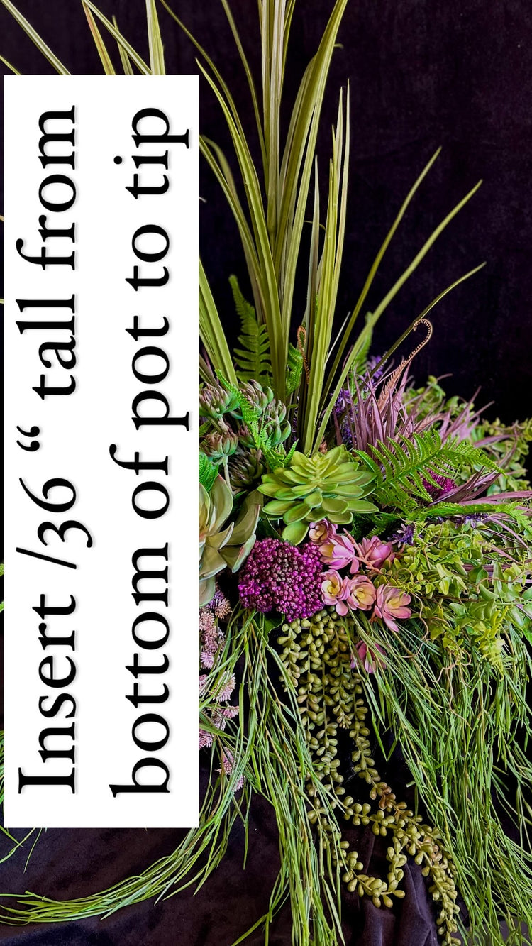 Purple Faux Succulent Drop In Planter