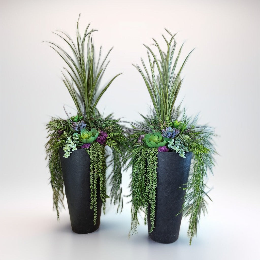 Faux Succulent Drop-In Planter Insert – No Soil, No Water, No Replanting