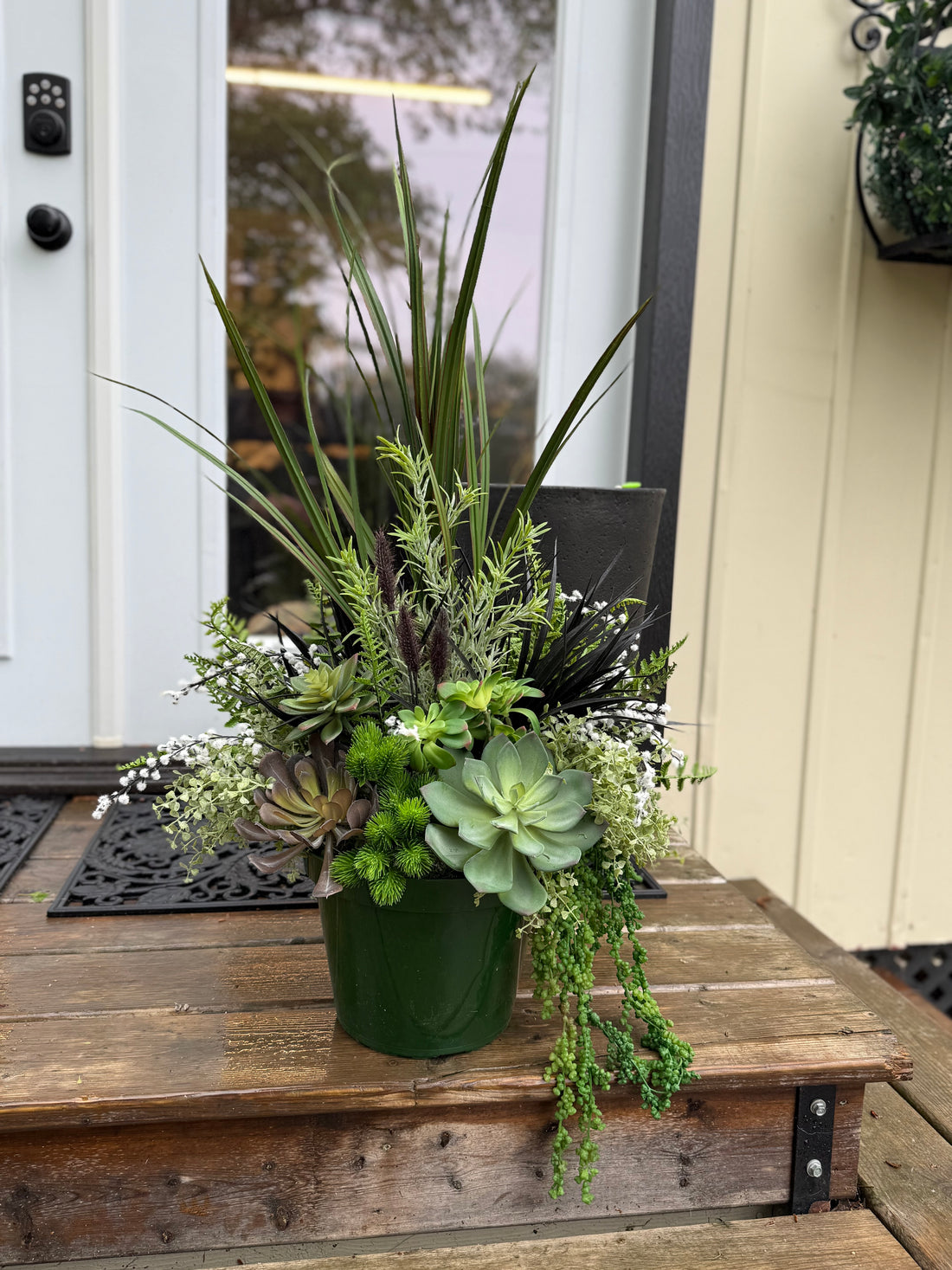Black and Green  drop in planter